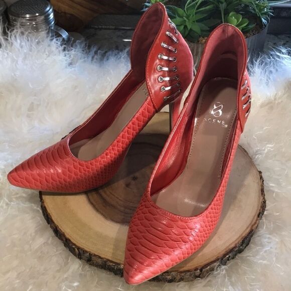 Leather and Suede High Heel Shoes - Picture 1 of 7